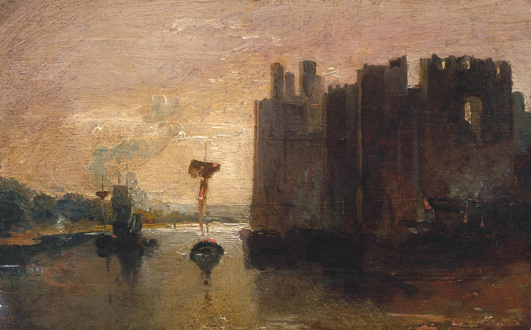 Caernarvon Castle by J. M. W. Turner. Turner artworks, Turner canvas art, J. M. W. Turner oil painting, Turner reproduction for sale. Landscape paintings, Turner art decor, Turner oil painting on canvas, Blue Surf Art