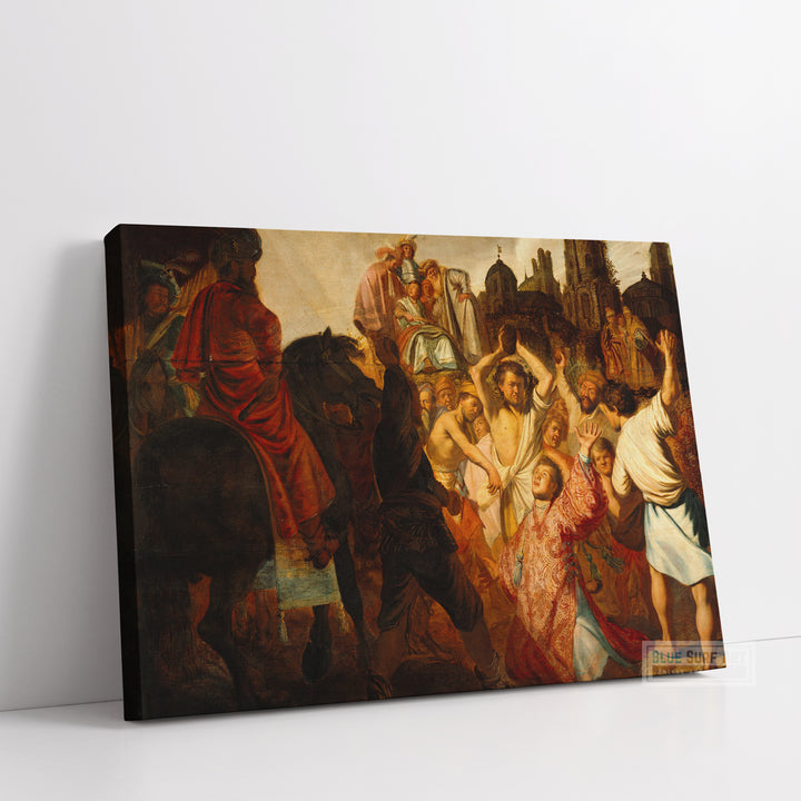 The Stoning of St. Stephen by Rembrandt Wall Art Reproduction for Sale by Blue Surf Art - 5