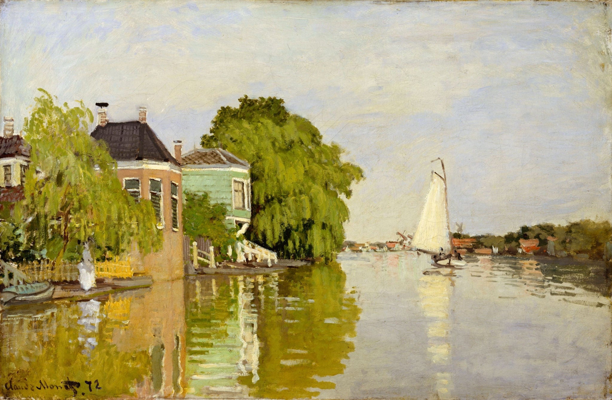 Houses on the Achterzaan by Claude Monet