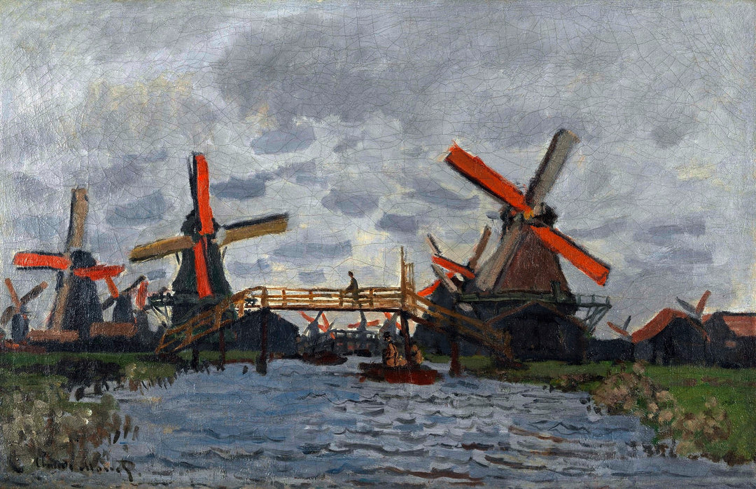 Windmills near Zaandam  by Claude Monet