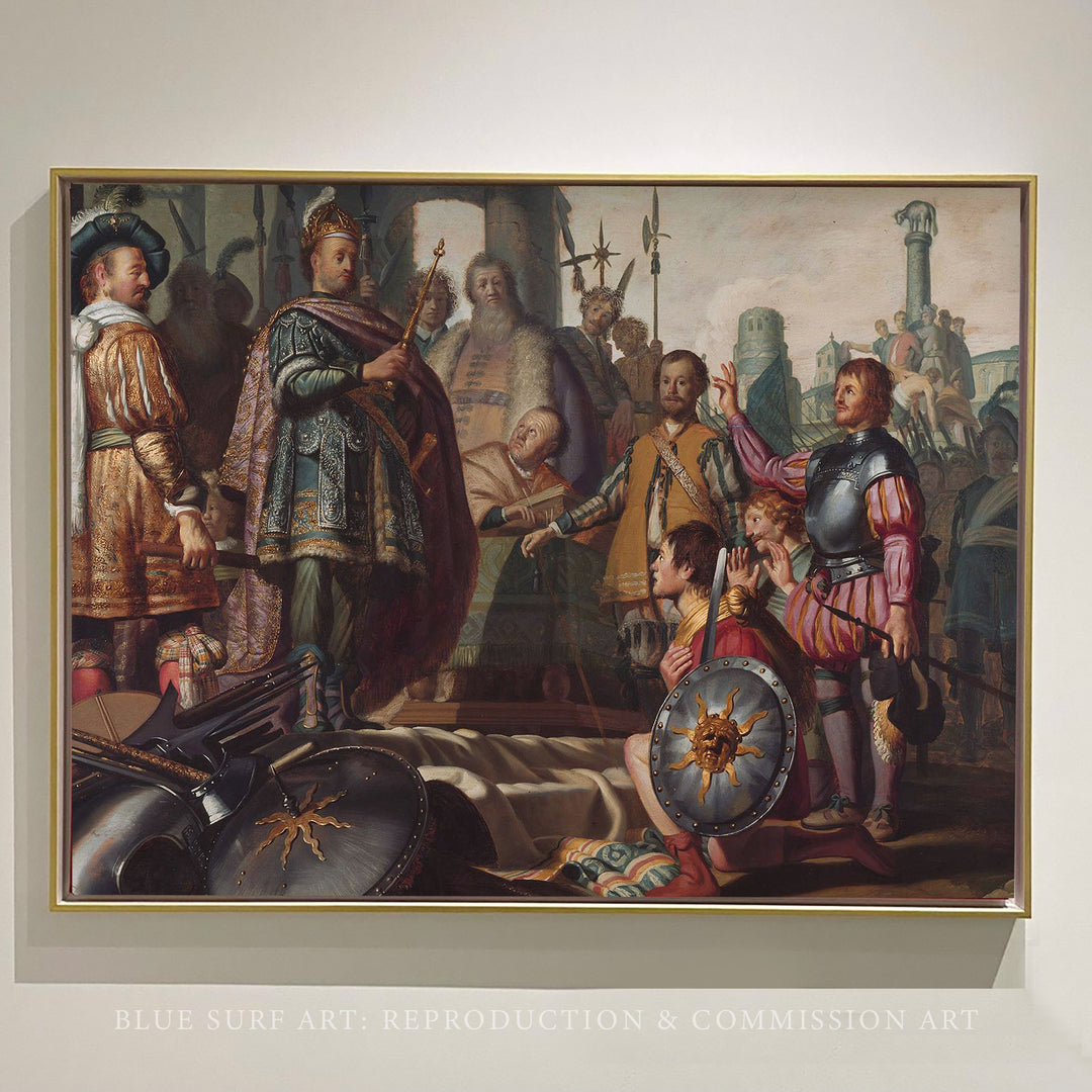 History Painting by Rembrandt Wall Art Reproduction for Sale by Blue Surf Art - 1