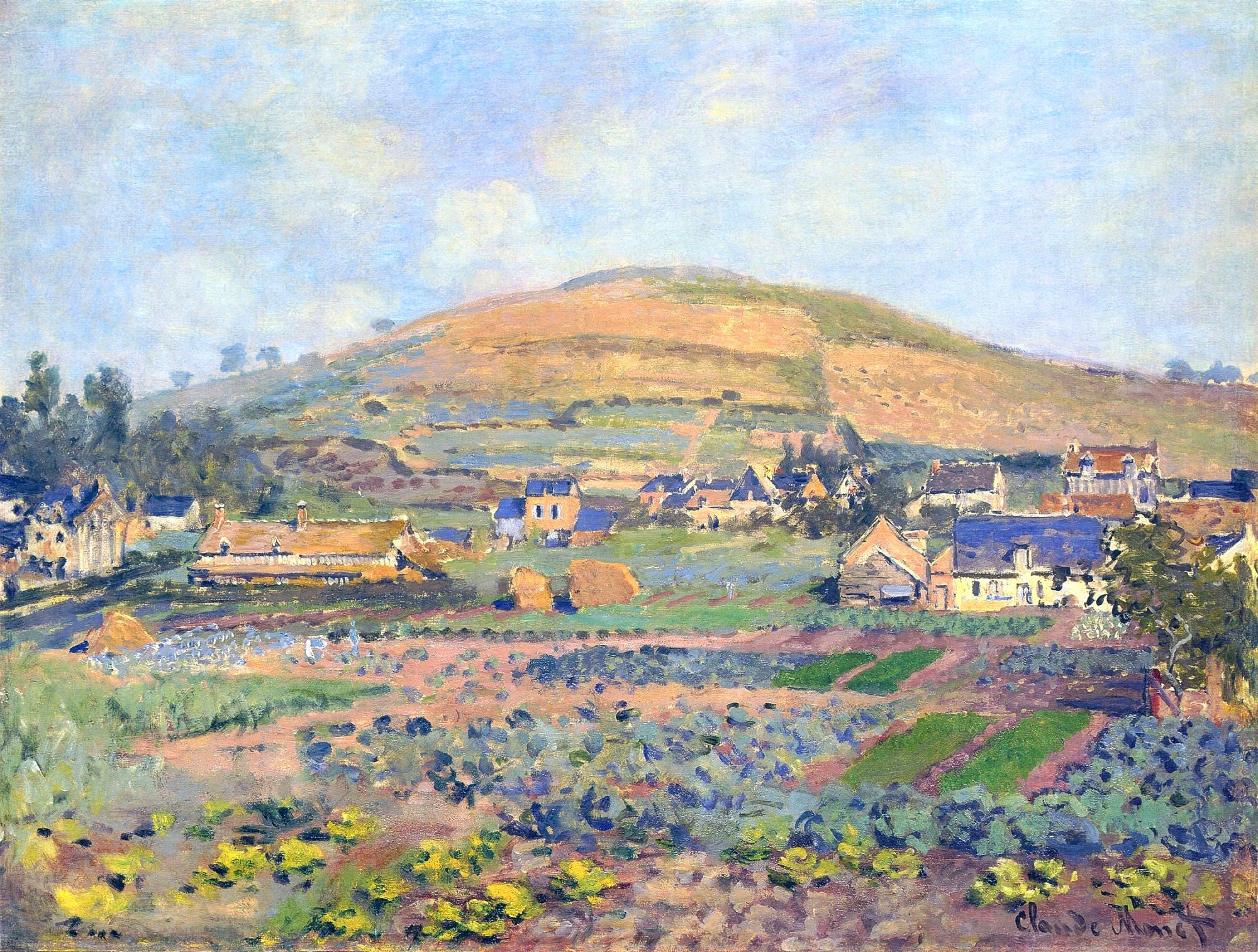 The Mount Riboudet in Rouen at Spring by Claude Monet. Monet artworks, Monet reproduction for sale. Monet oil painting on canvas