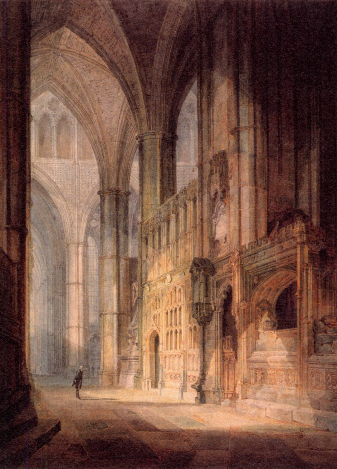 St. Erasmus in Bishop Islips Chapel, Westminster Abbey by J. M. W. Turner. Turner artworks, Turner canvas art, J. M. W. Turner oil painting, Turner reproduction for sale. Landscape paintings, Turner art decor, Turner oil painting on canvas, Blue Surf Art