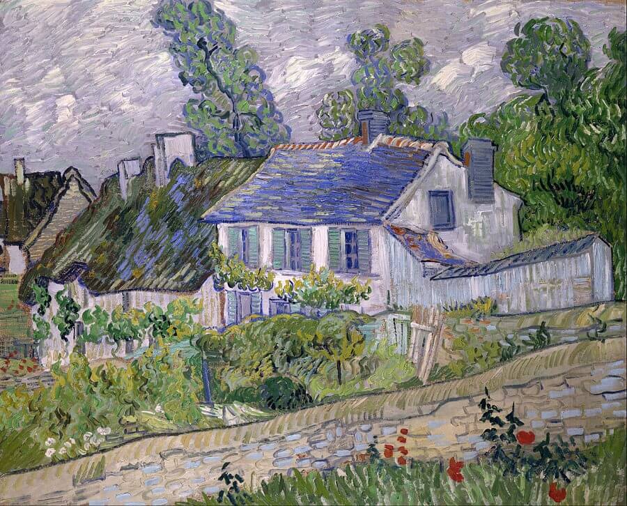 Houses at Auvers, 1890 by Van Gogh Reproduction for Sale - Blue Surf Art