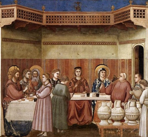 Marriage at Cana by Giotto di Bondone Reproduction for Sale by Blue Surf Art