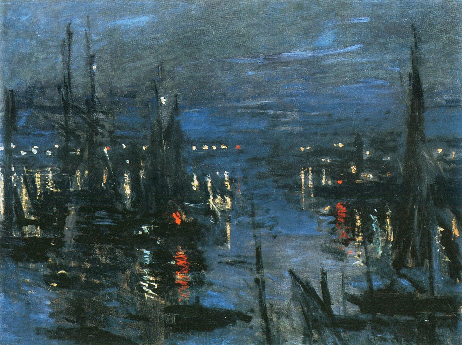 The Port of Le Havre, Night Effect by Claude Monet