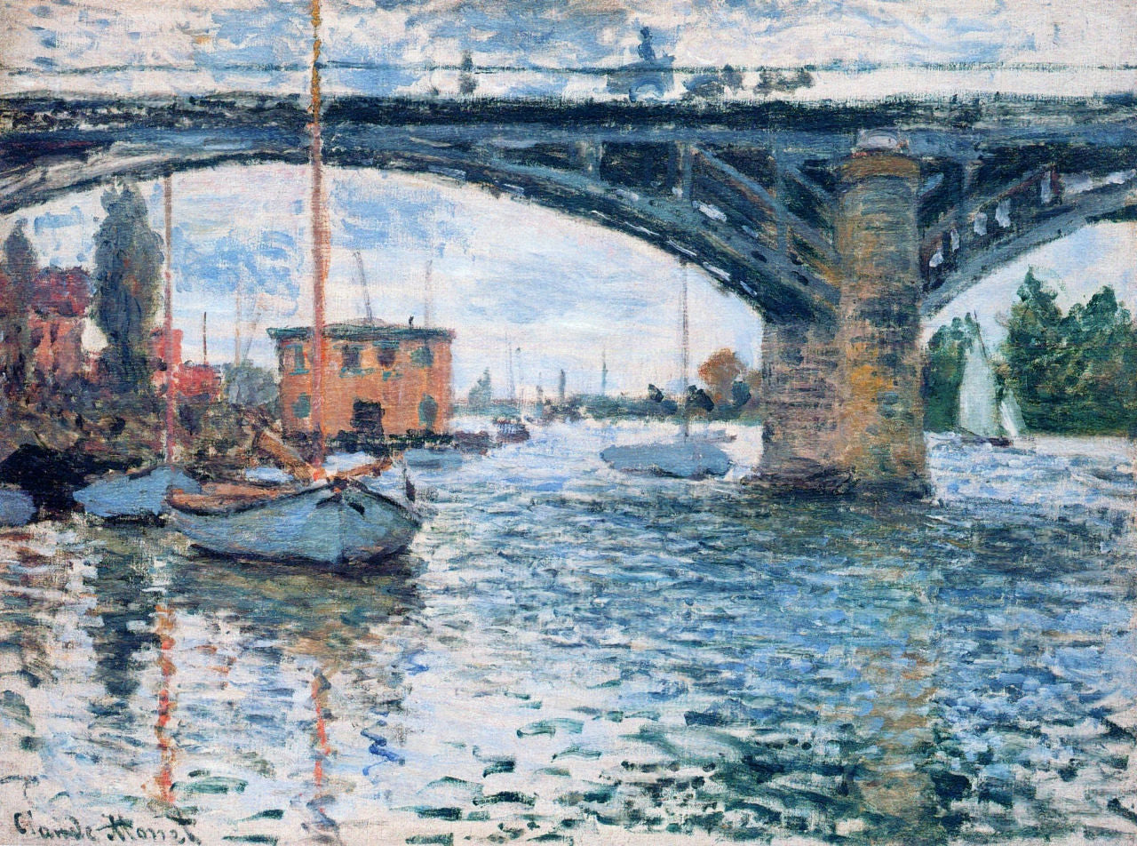 The Bridge at Argenteuil, Grey Weather by Claude Monet