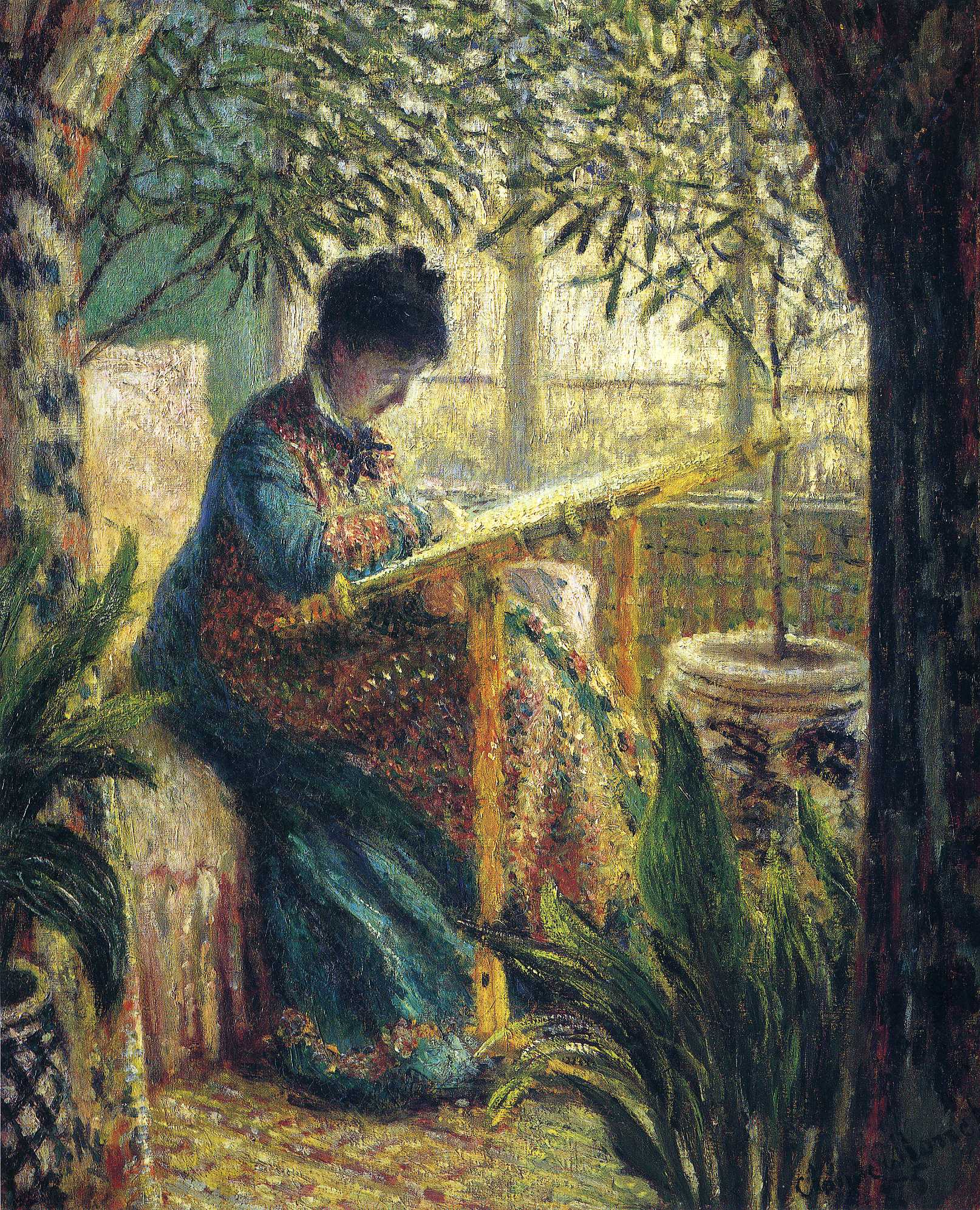 Madame Monet Embroidering by Claude Monet. Monet artworks, Monet reproduction for sale