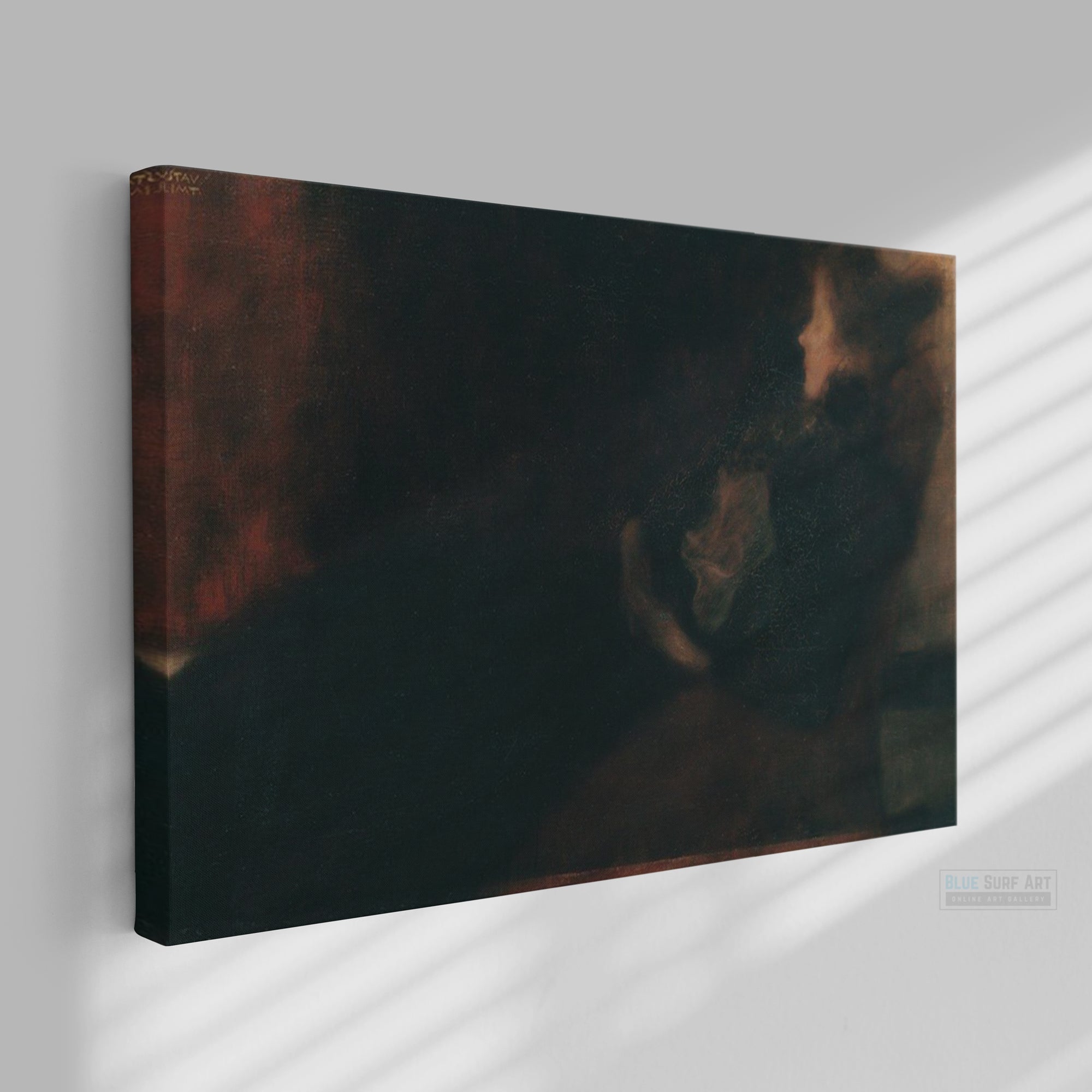 Lady by the Fireplace by Gustav Klimt. Reproduction painting. Oil on canvas.