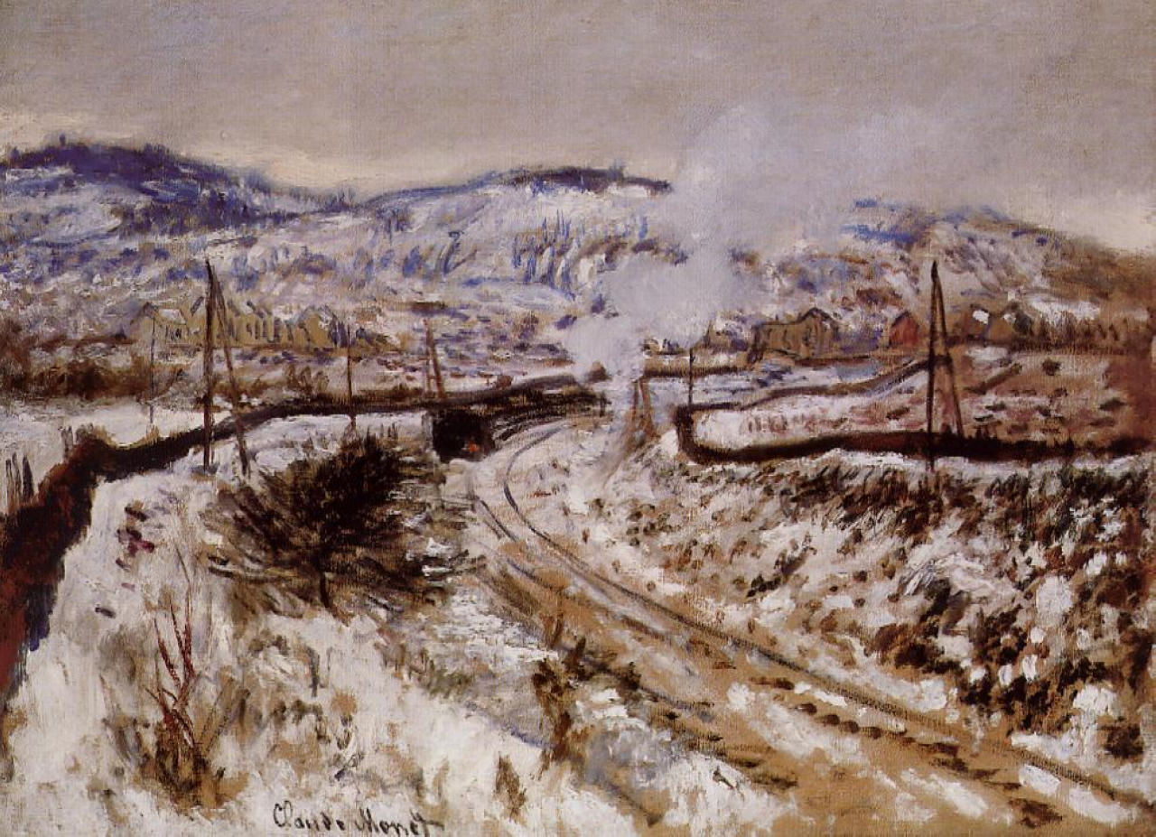 Train in the Snow at Argenteuil by Claude Monet