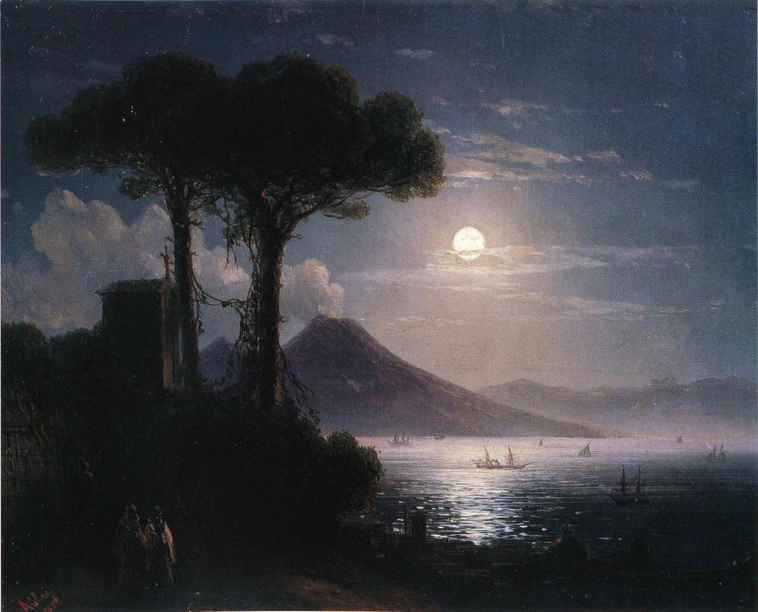 Moonlight in Naples Painting by Ivan Aivazovsky Reproduction