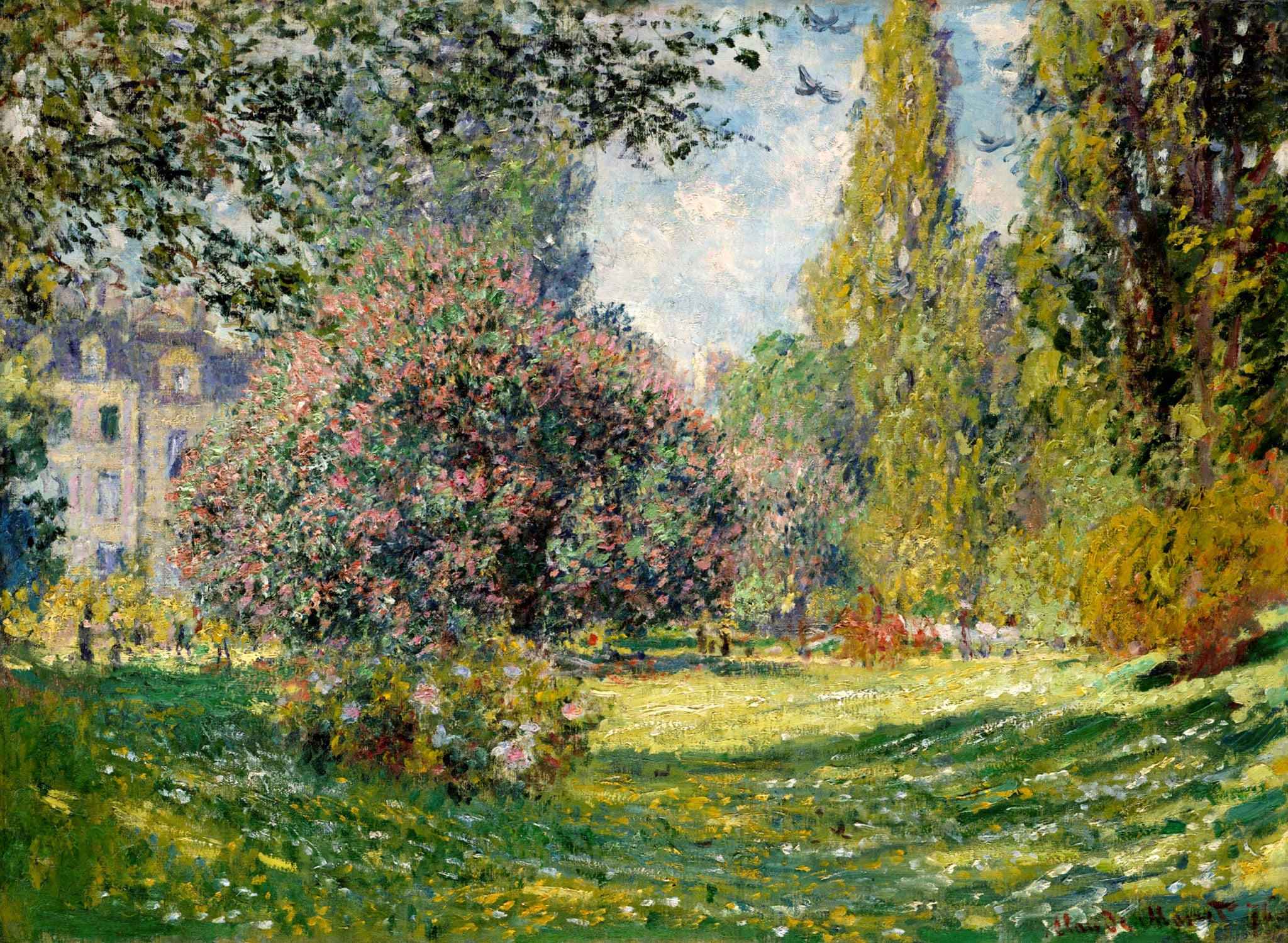 Park Monceau, Paris by Claude Monet. Monet artworks, monet oil painting on canvas, monet canvas art, monet reproduction painting for sale