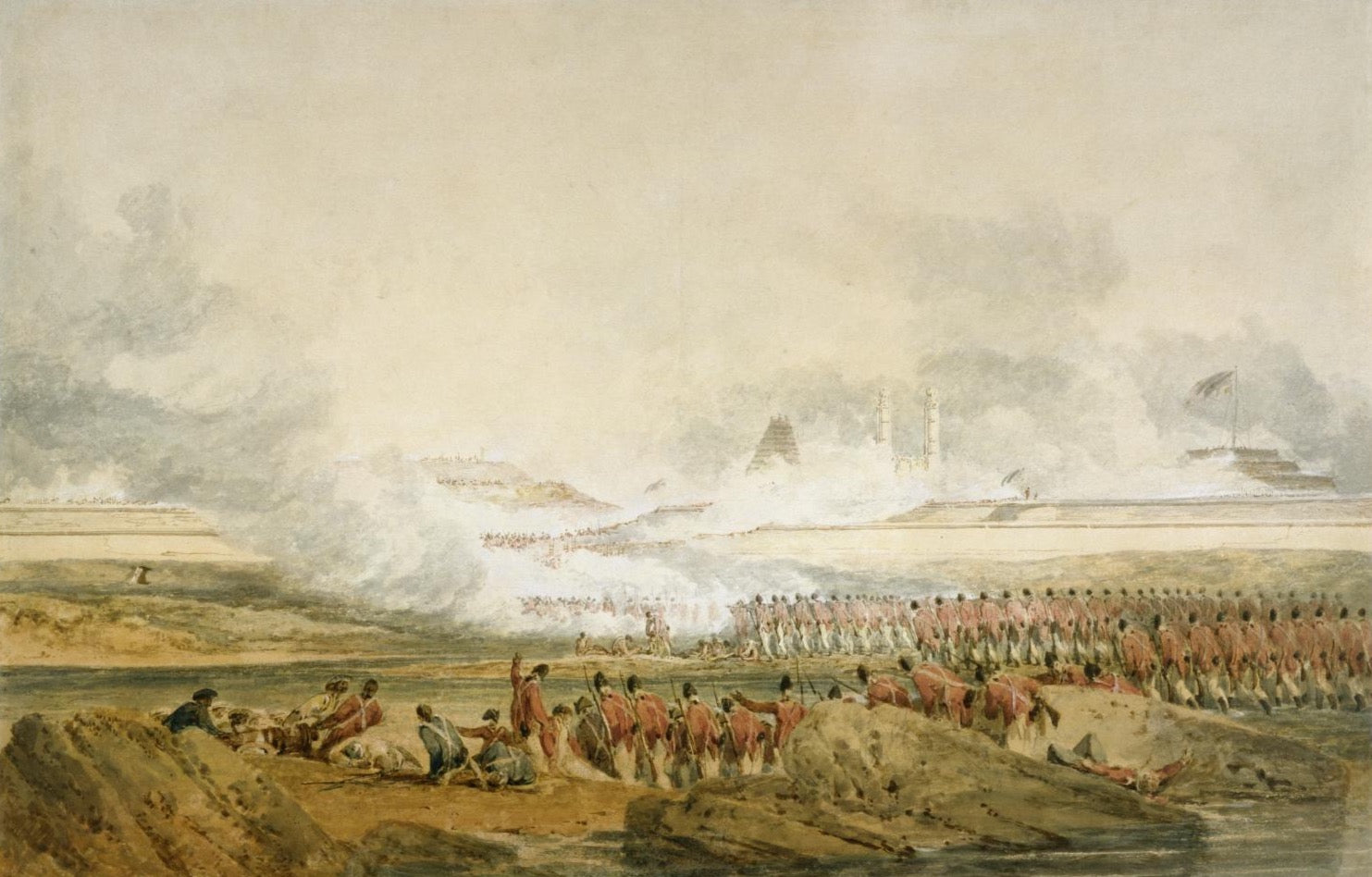 The Siege of Seringapatam by J. M. W. Turner. Turner artworks, Turner canvas art, J. M. W. Turner oil painting, Turner reproduction for sale. Landscape paintings, Turner art decor, Turner oil painting on canvas, Blue Surf Art