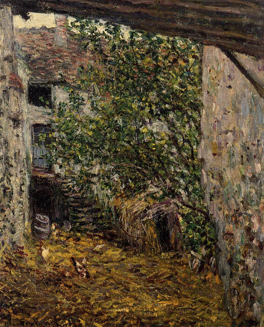 Farmyard by Claude Monet. monet artworks, monet canvas, monet wall art, monet reproduction for sale, blue surf art
