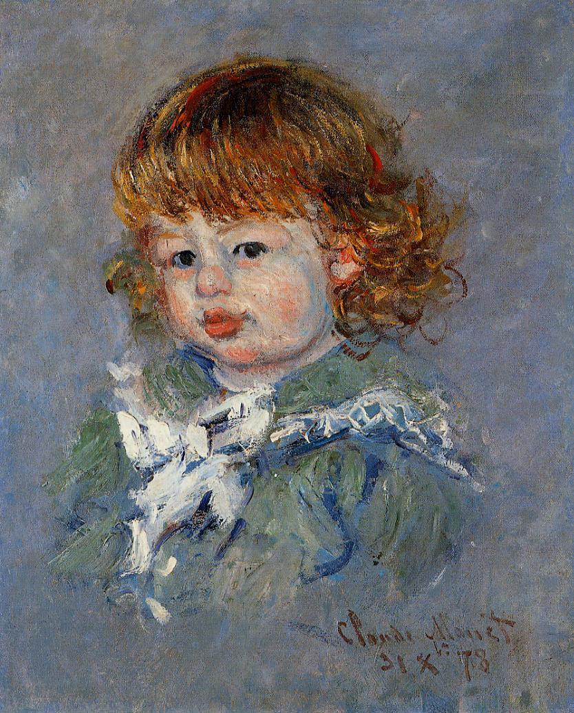 Jean-Pierre Hoschede, called 'Bebe Jean'by Claude Monet. monet canvas, monet wall art, monet reproduction painting for sale. blue surf art