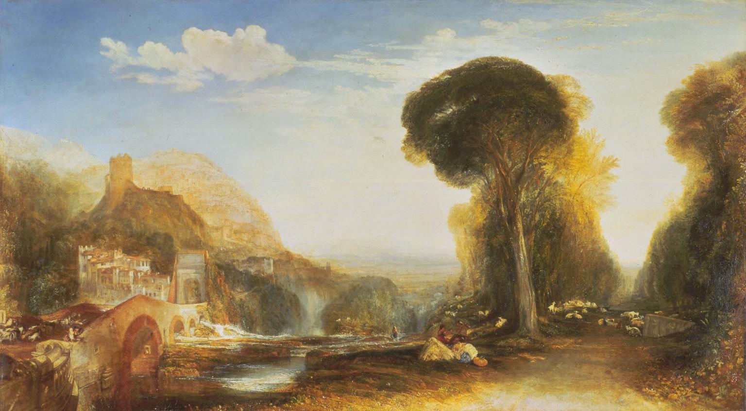 Palestrina by J. M. W. Turner. Turner artworks, Turner canvas art, J. M. W. Turner oil painting, Turner reproduction for sale. Landscape paintings, Turner art decor, Turner oil painting on canvas, Blue Surf Art