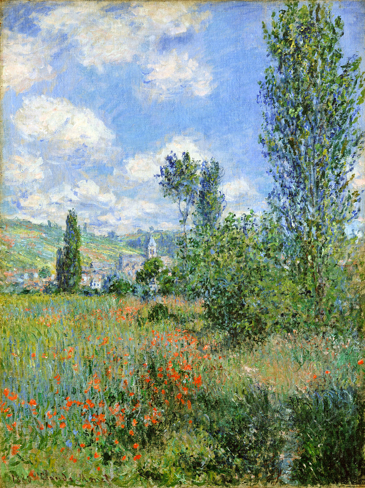 Lane in the Poppy Fields, Ile Saint-Martin by Claude Monet. Claude Monet artworks, monet canvas art, monet oil painting, monet reproduction for sale. Monet art decor, monet oil painting on canvas, Blue Surf Art