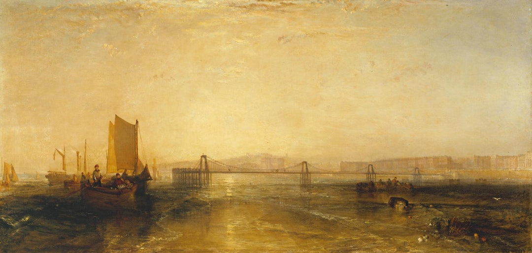 Brighton from the Sea by J. M. W. Turner. Turner artworks, Turner canvas art, J. M. W. Turner oil painting, Turner reproduction for sale. Landscape paintings, Turner art decor, Turner oil painting on canvas, Blue Surf Art