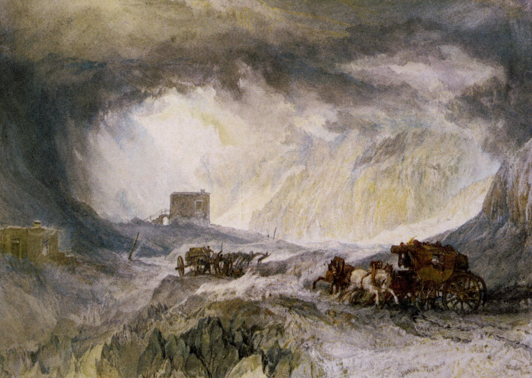 Passage of Mount Cenis by J. M. W. Turner. Turner artworks, Turner canvas art, J. M. W. Turner oil painting, Turner reproduction for sale. Landscape paintings, Turner art decor, Turner oil painting on canvas, Blue Surf Art