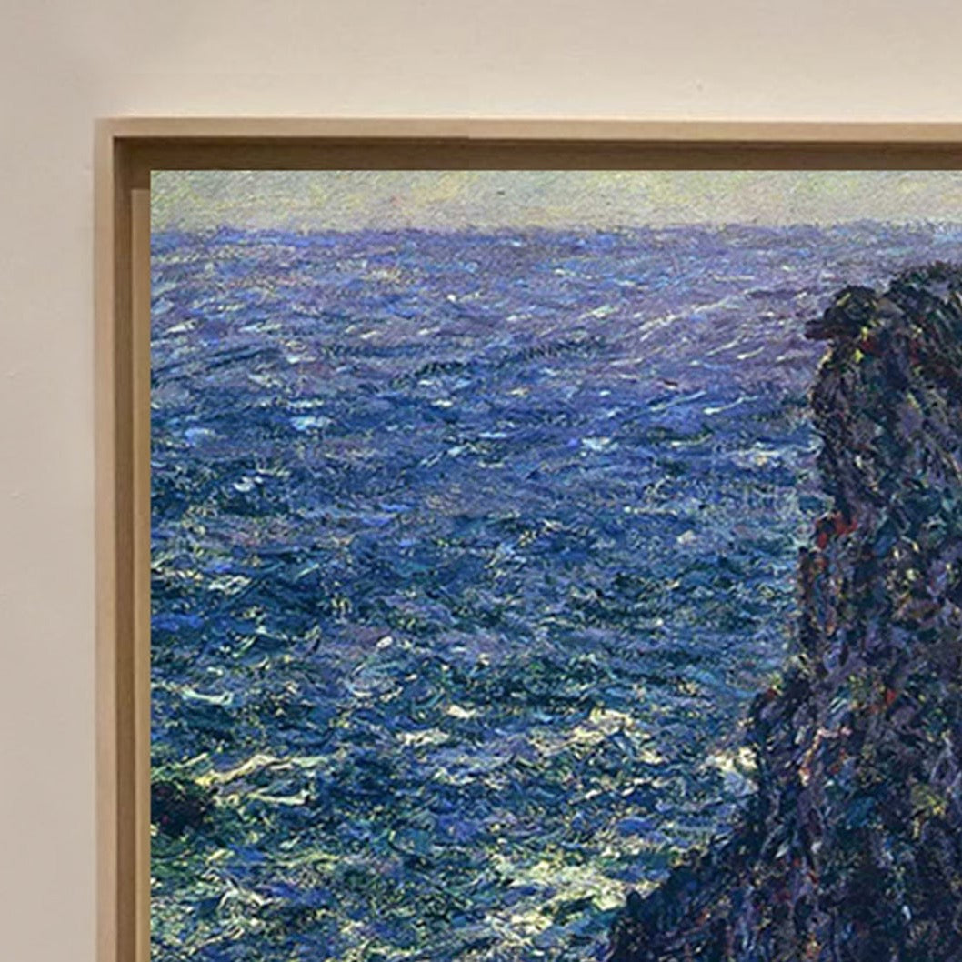 The Pyramids, Cliffs at Belle-Ile 1881 by Claude Monet, Monet Reproduction for Sale Blue Surf Art