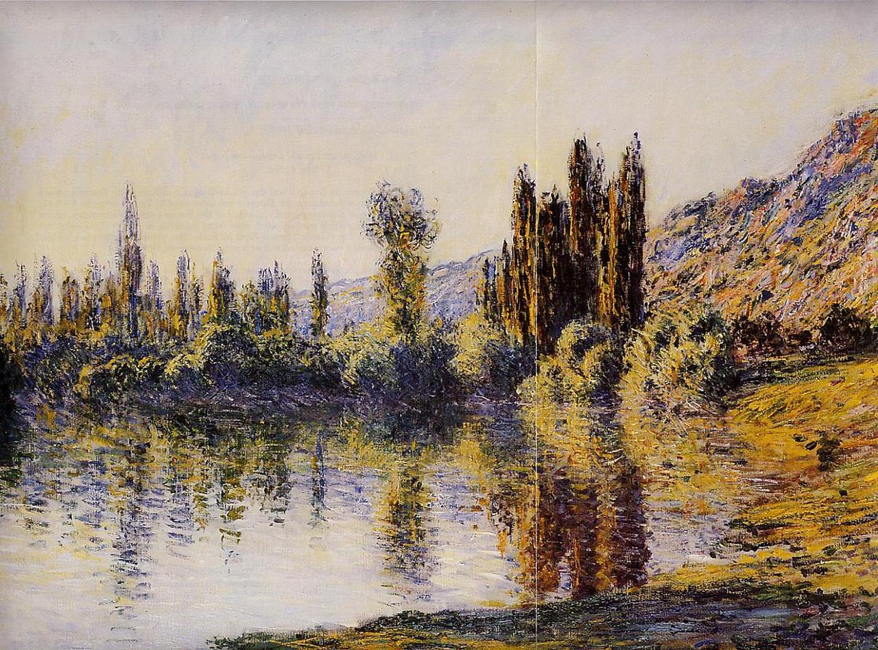 The Seine at Vetheuil 1881 by Claude Monet, Monet Reproduction for Sale Blue Surf Art