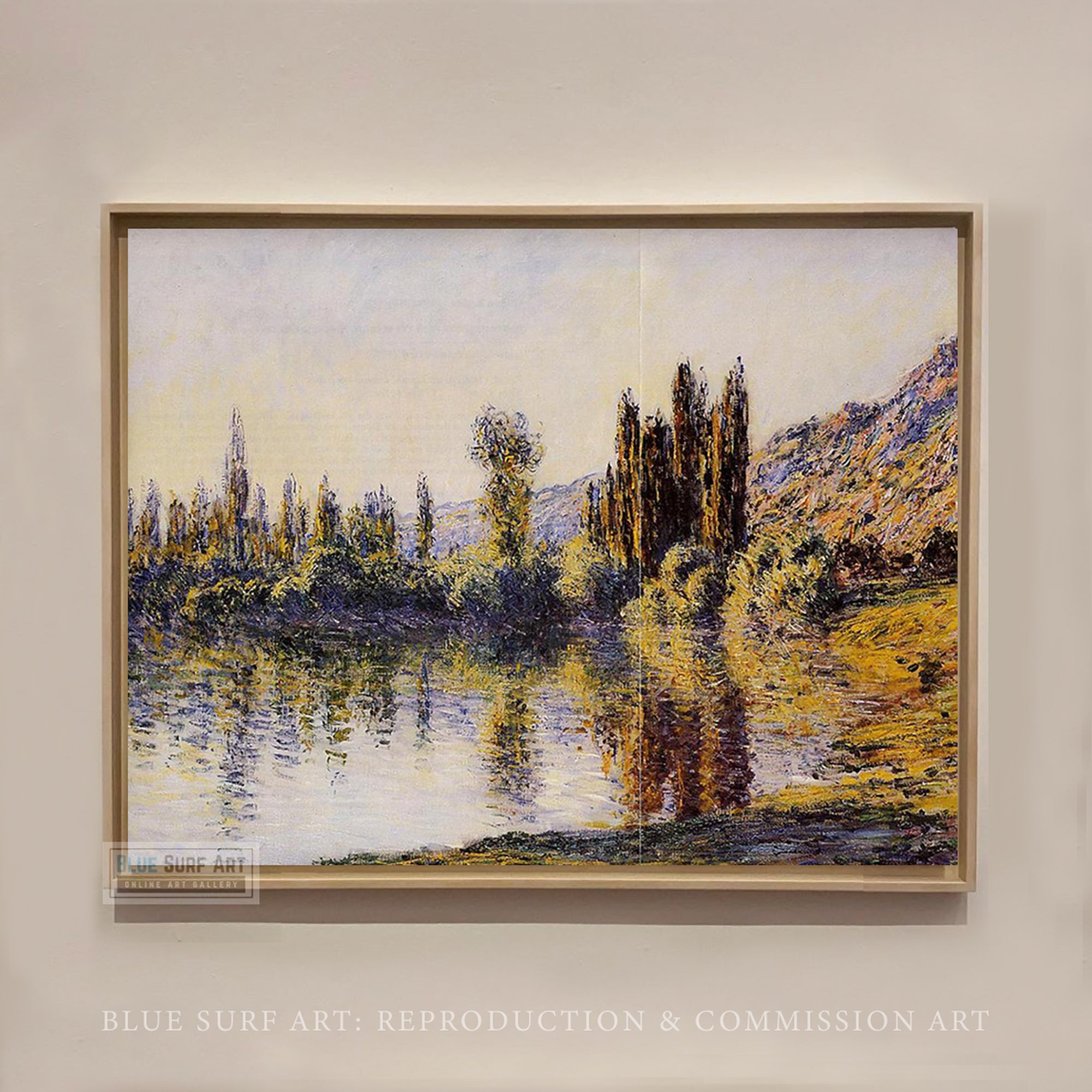 The Seine at Vetheuil 1881 by Claude Monet, Monet Reproduction for Sale Blue Surf Art 1