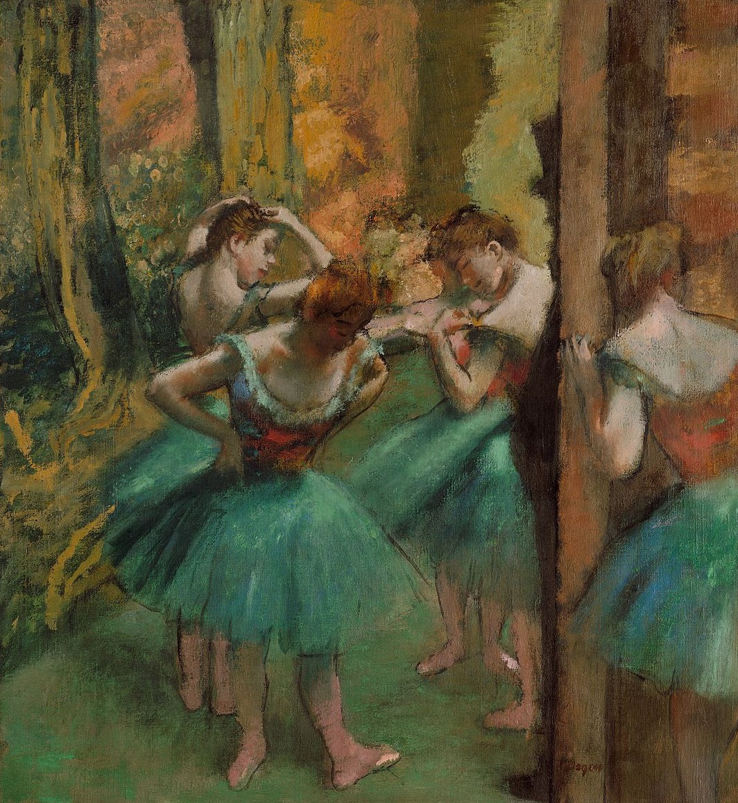 Dancers, Pink and Green Painting by Edgar Degas Reproduction Oil on Canvas