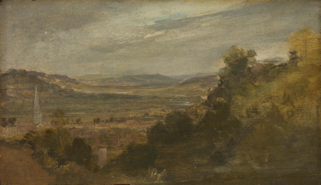 Godalming from the South by J. M. W. Turner. Turner artworks, Turner canvas art, J. M. W. Turner oil painting, Turner reproduction for sale. Landscape paintings, Turner art decor, Turner oil painting on canvas, Blue Surf Art