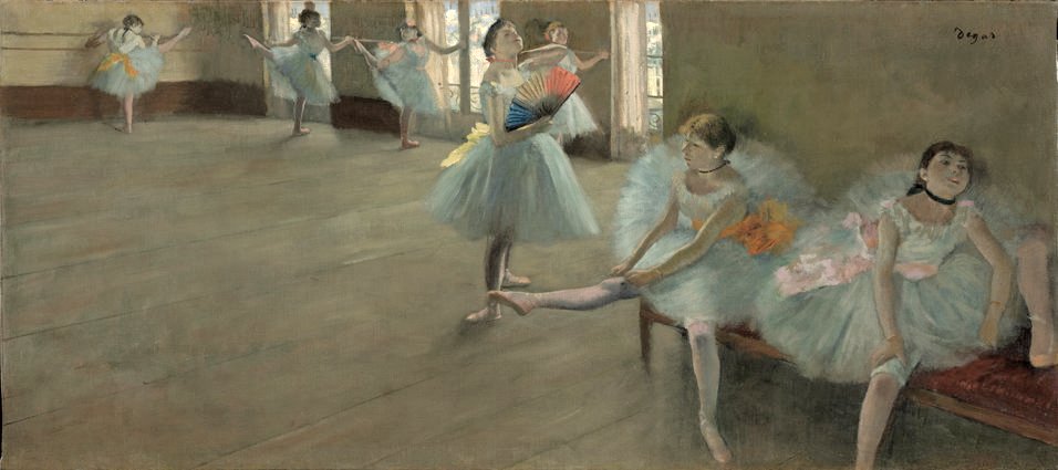 Dancers in the Classroom, c. 1880 Painting by Edgar Degas Reproduction Oil on Canvas - blue surf art .com