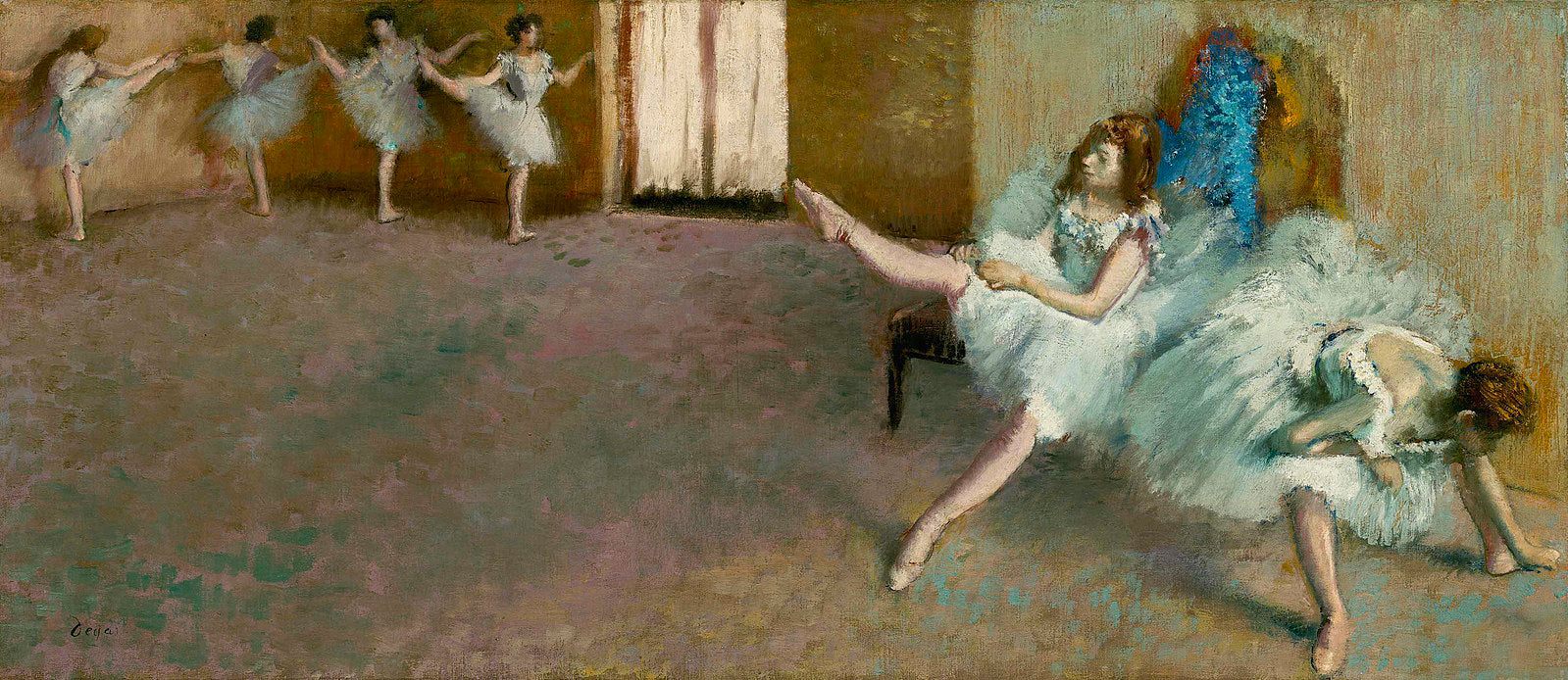 Before the Ballet, 1890 1892 Painting by Edgar Degas Reproduction Oil on Canvas - blue surf art .com