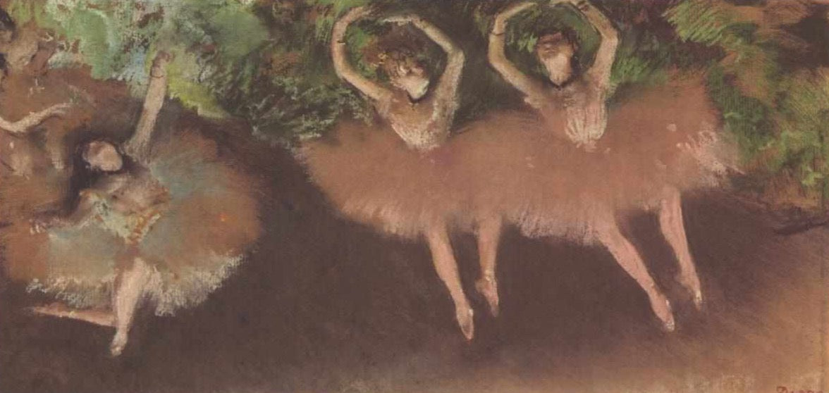 Balett scene Painting by Edgar Degas Reproduction Oil on Canvas - blue surf art .comBallet scene Painting by Edgar Degas Reproduction Oil on Canvas