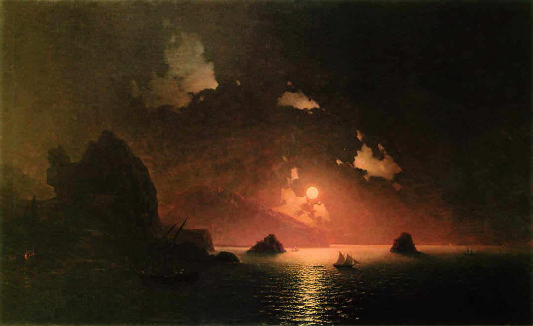 Gurzuf at night Painting by Ivan Aivazovsky Reproduction by Blue Surf Art