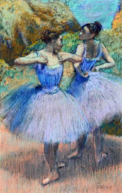 The Purple Dancers Painting by Edgar Degas Reproduction Oil on Canvas - blue surf art .com