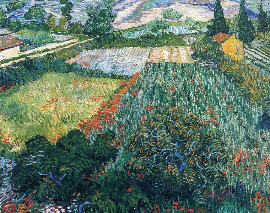 Field with Poppies by Van Gogh Reproduction for Sale - Blue Surf Art