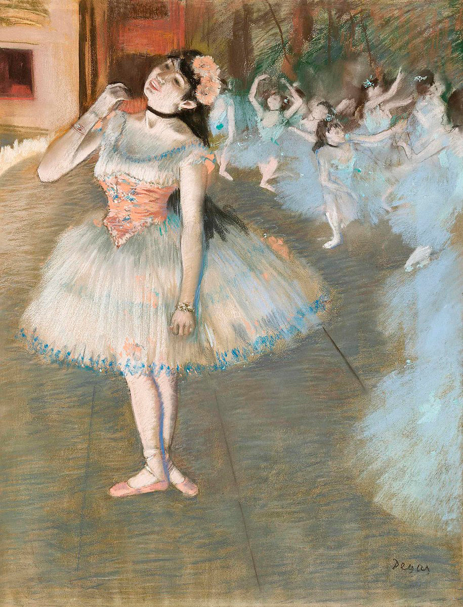 Ballet Singing on Stage Painting by Edgar Degas Reproduction Oil on Canvas