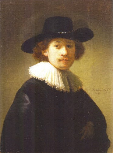Self-portrait Painting by Rembrandt Oil on Canvas Reproduction by blue Surf Art