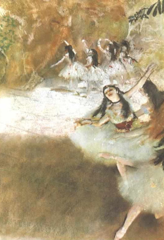 At the stage Painting by Edgar Degas Reproduction Oil on Canvas