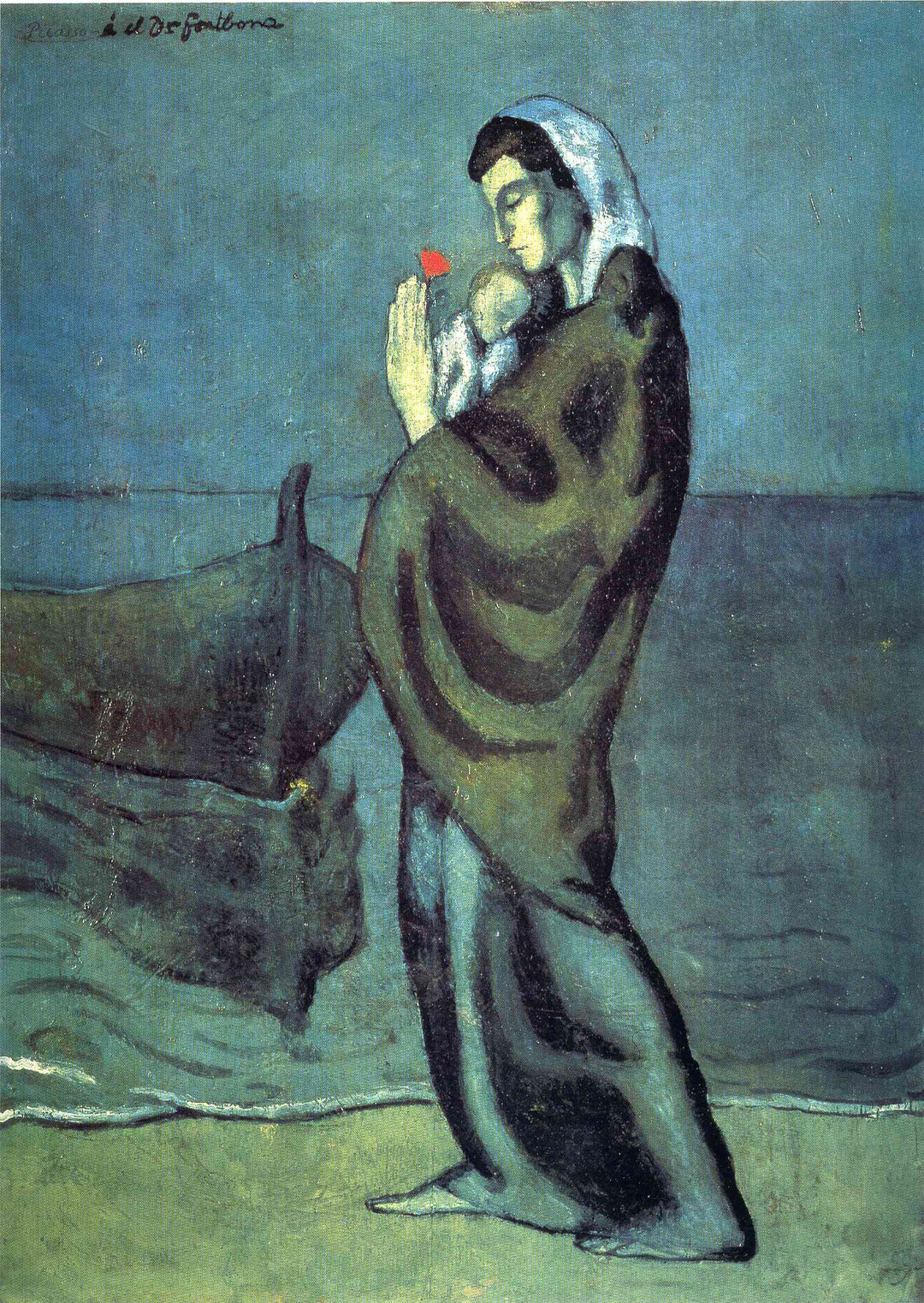 Mother and child on the beach by Pablo Picasso. Claude Monet artworks, monet canvas art, monet oil painting, monet reproduction for sale. Landscape paintings, Monet art decor, monet oil painting on canvas, Blue Surf Art