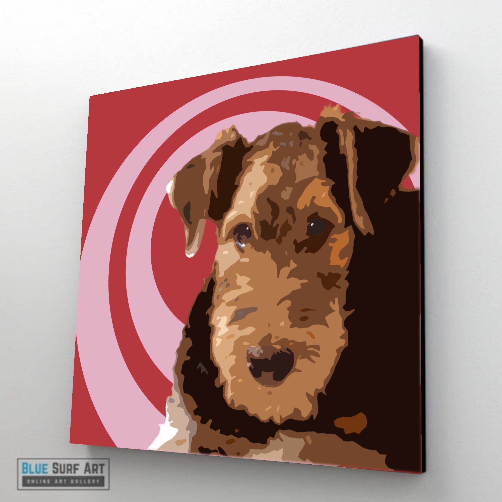 Airedale Terrier Canvas Art Painting Animal Pop Art Handmade Art