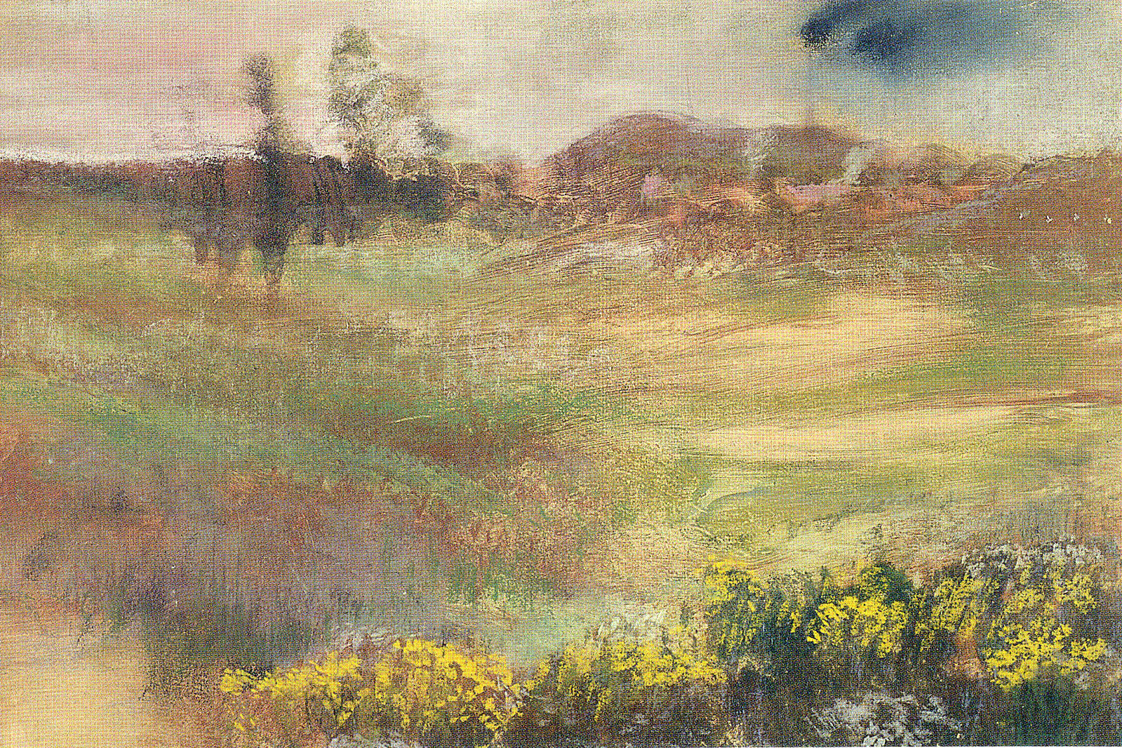 Landscape With Smokestacks Painting by Edgar Degas Reproduction Oil on Canvas