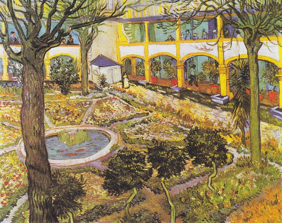 The Asylum Garden at Arles, 1889 by Van Gogh Reproduction for Sale - Blue Surf Art