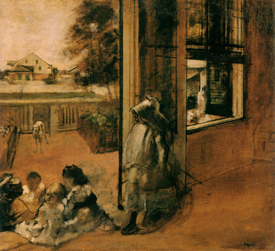 Yard of House in New Orleans, study, 1873 Painting by Edgar Degas Reproduction Oil on Canvas