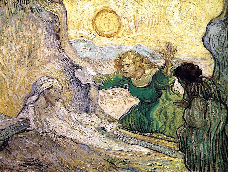 The Raising of Lazarus after Rembrandt, 1890 by Van Gogh Reproduction for Sale - Blue Surf Art