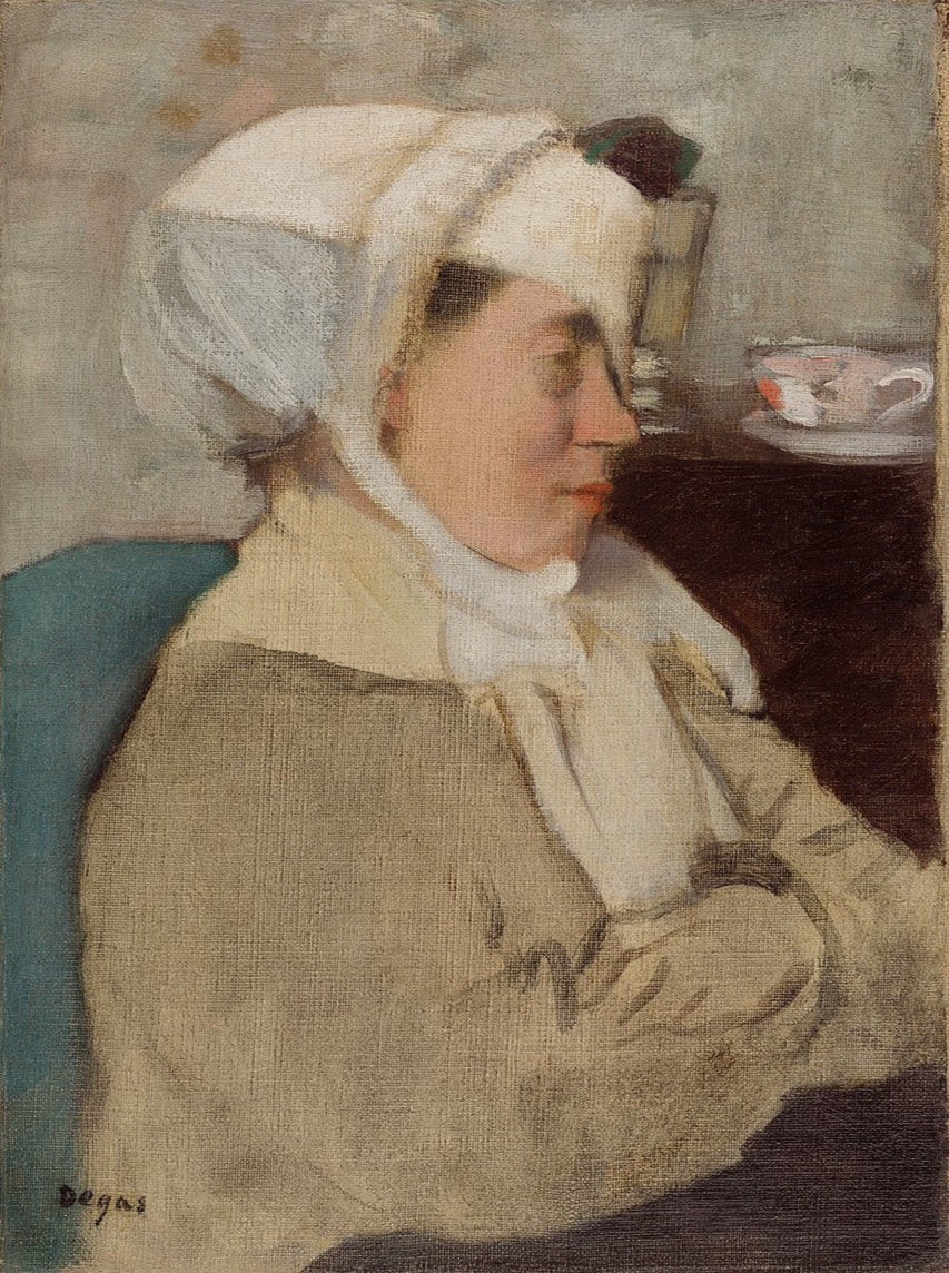Woman with a Bandage Painting by Edgar Degas Reproduction Oil on Canvas. Blue Surf Art .com