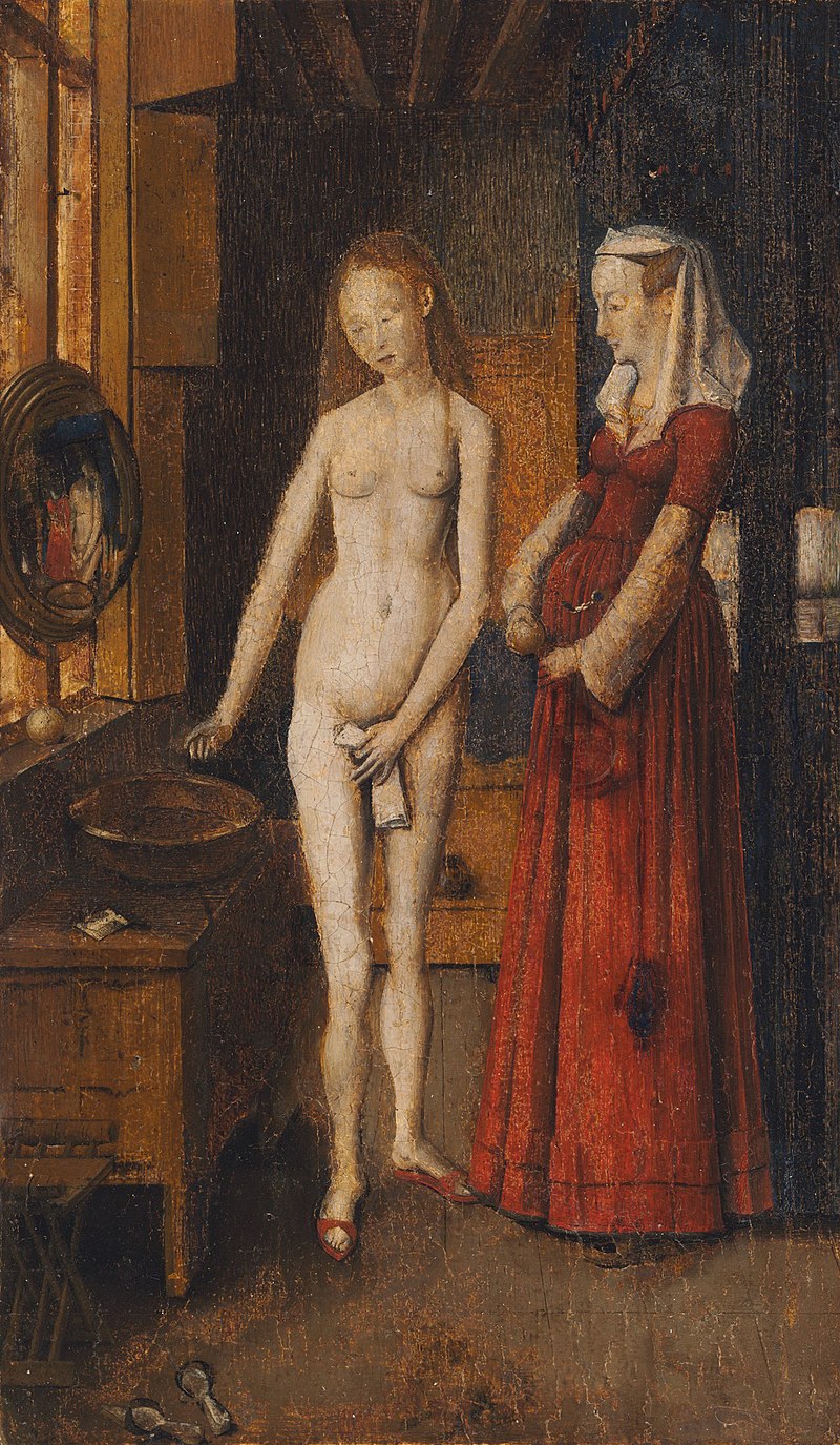 Woman Bathing by Jan Van Eyck Reproduction Painting by Blue Surf Art