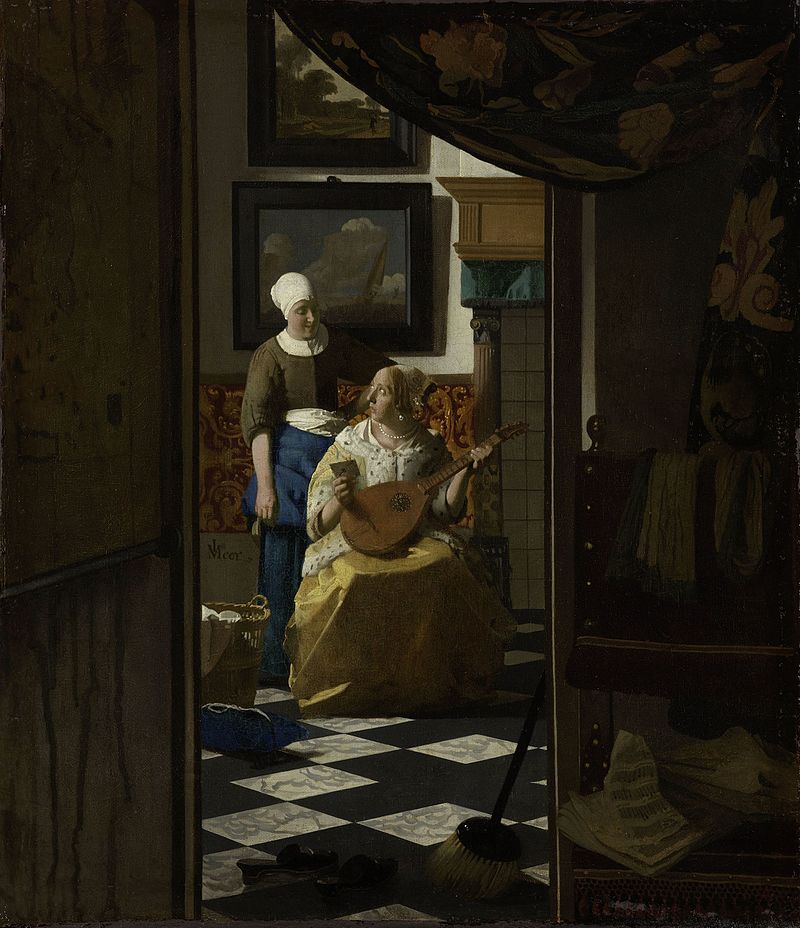 The Love Letter by Johannes Vermeer Reproduction Painting by Blue Surf Art