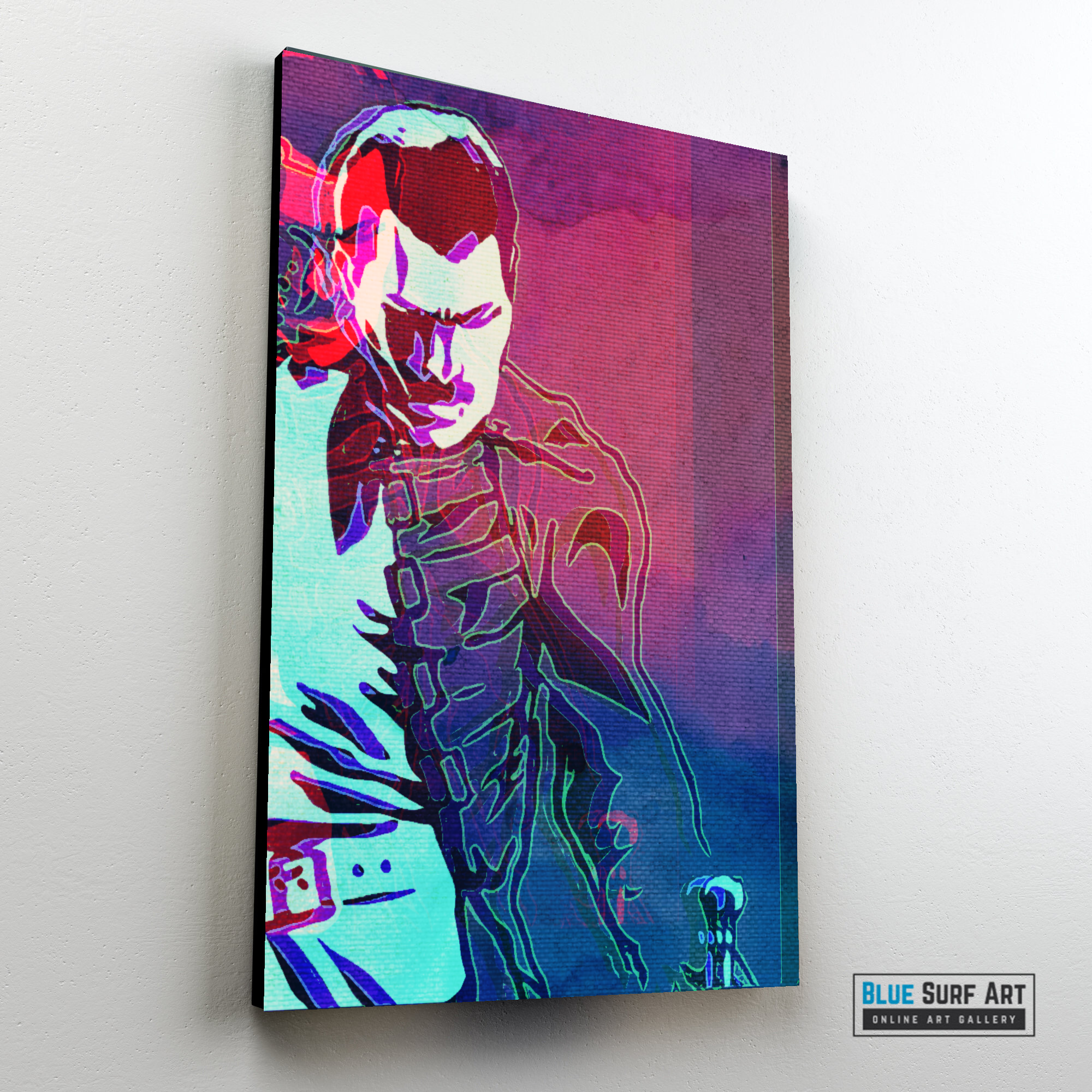 Freddie Mercury Wall Art, Queen Freddie Canvas Art, Queen UK Band Wall Art, Freddie Mercury prints, Freddie Mercury Paintings by Blue Surf Art