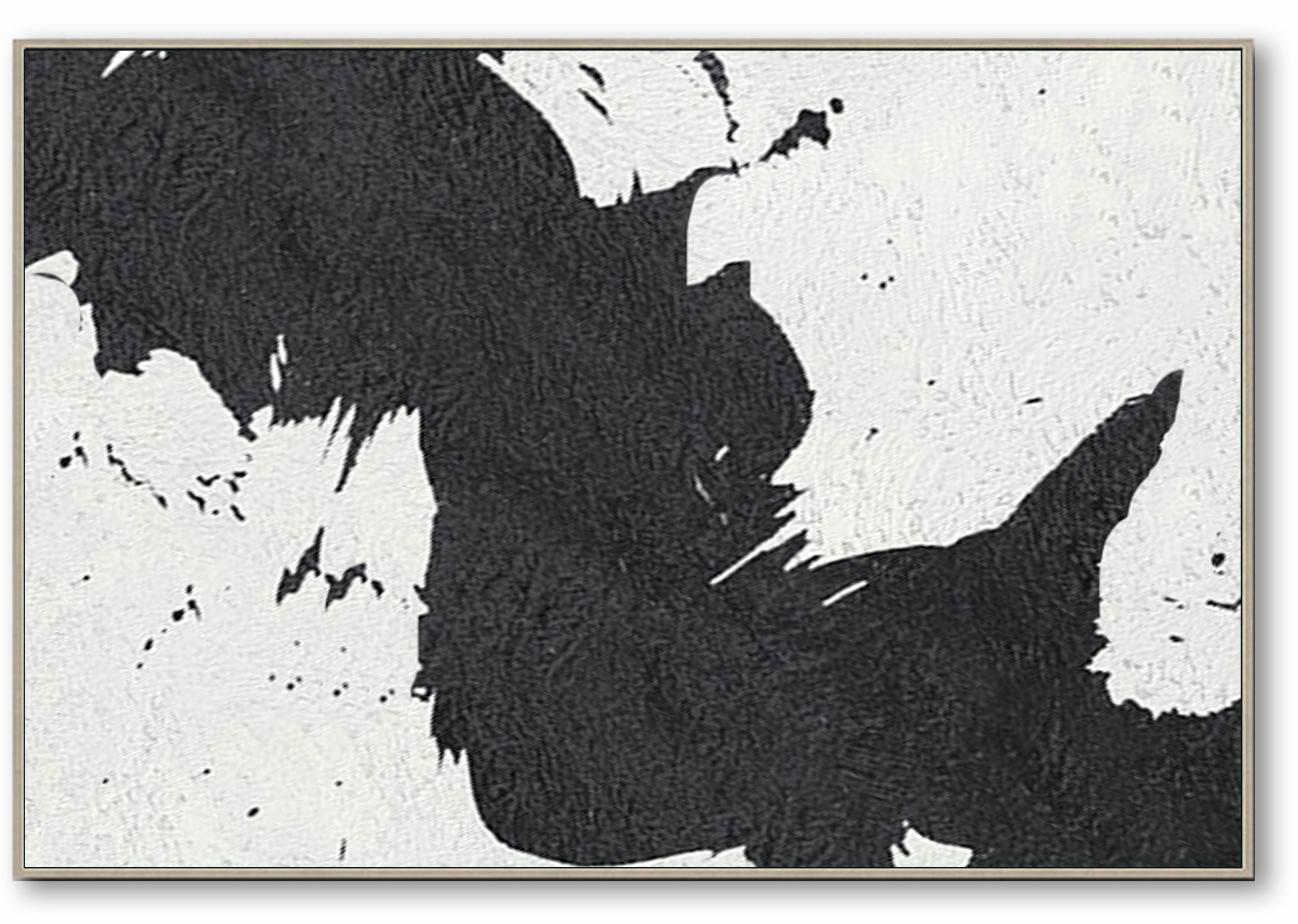 Extra Large Abstract Painting, Black and White Minimal Portrait Canvas Art Painting