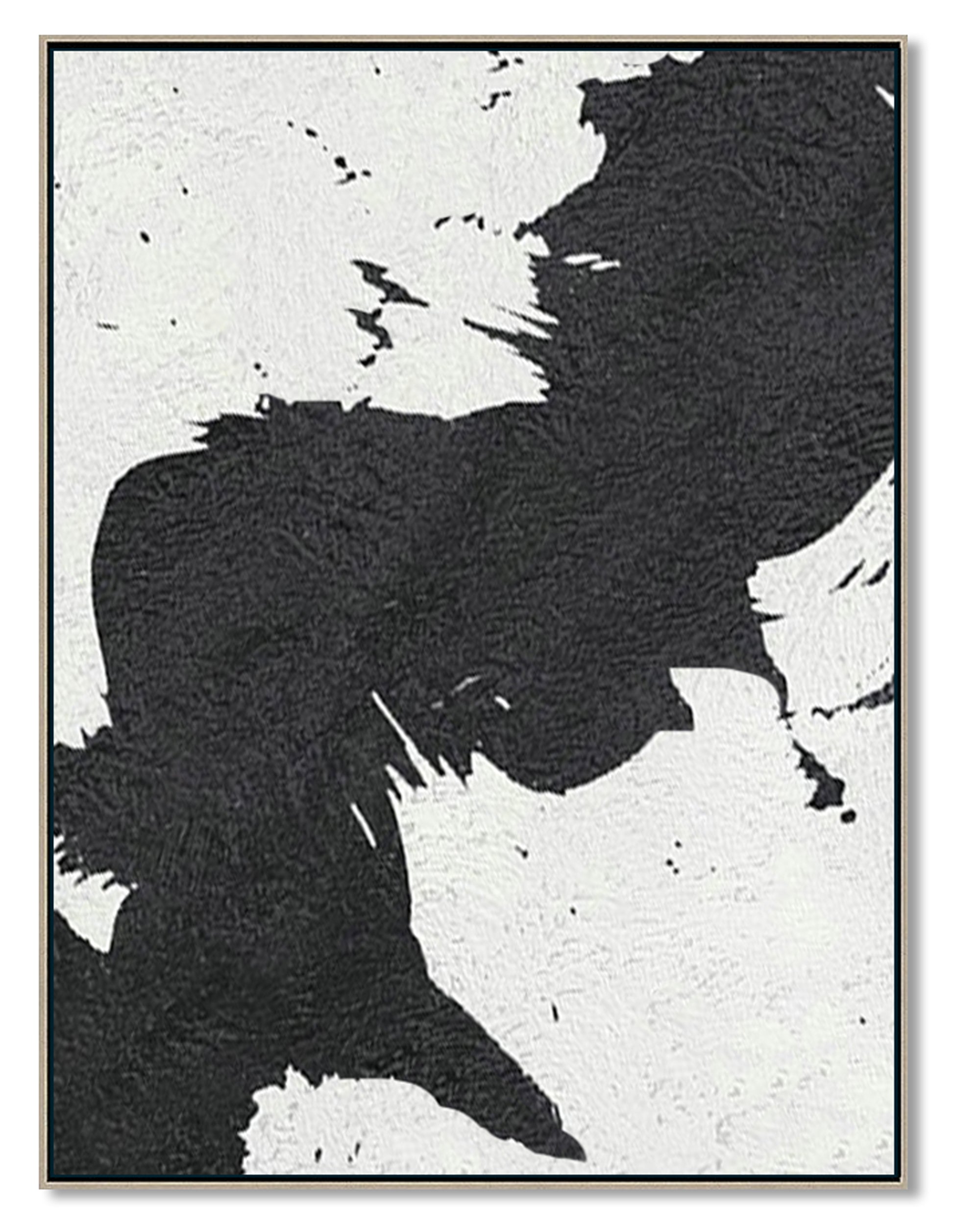 Large Abstract Painting, Black and White Minimal Portrait Canvas Art Painting, Portrait Canvas Art