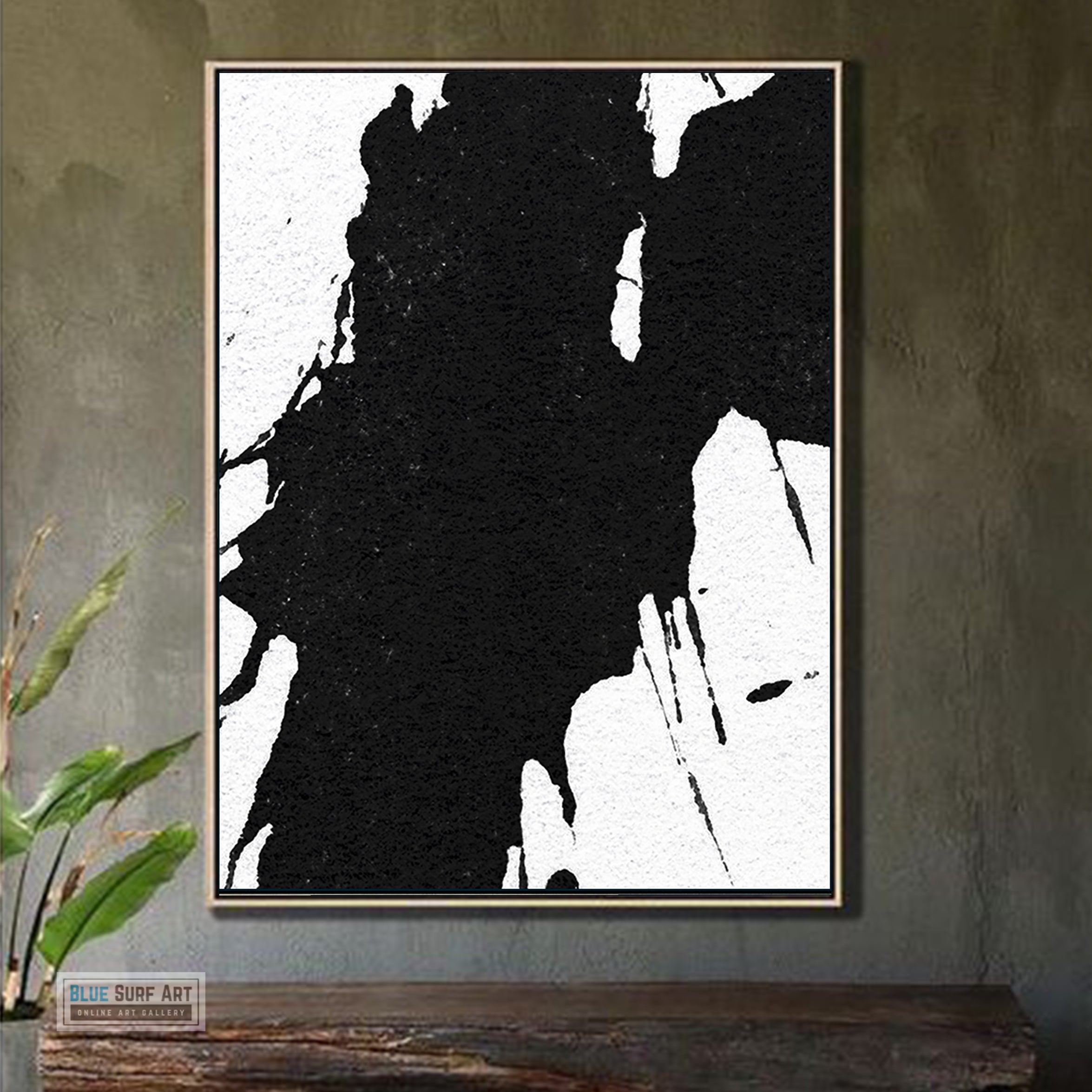 Oversized Black and White Abstract Canvas Wall Art, Original Oil Painting, Contemporary Modern Abstract Art Decor no.21